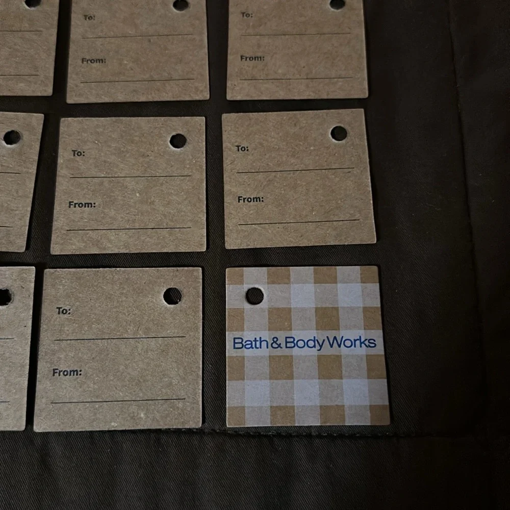 Bath & Body Works Small Cardboard Gingham Gift Tags